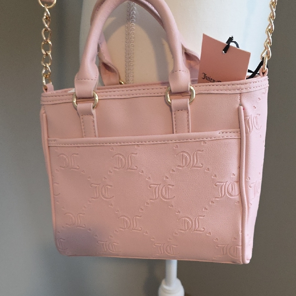 Juicy Couture Pastel Pink Mini Crossbody Bag with Heart Design NWT - Picture 7 of 9